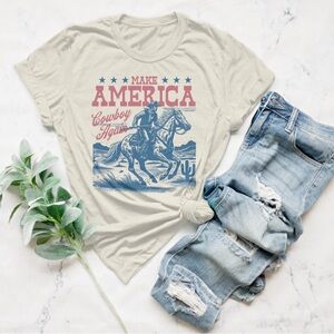 COPY - Make America Cowboy Again Shirt, 4th of July Shirt, Western Shirt, Rodeo…